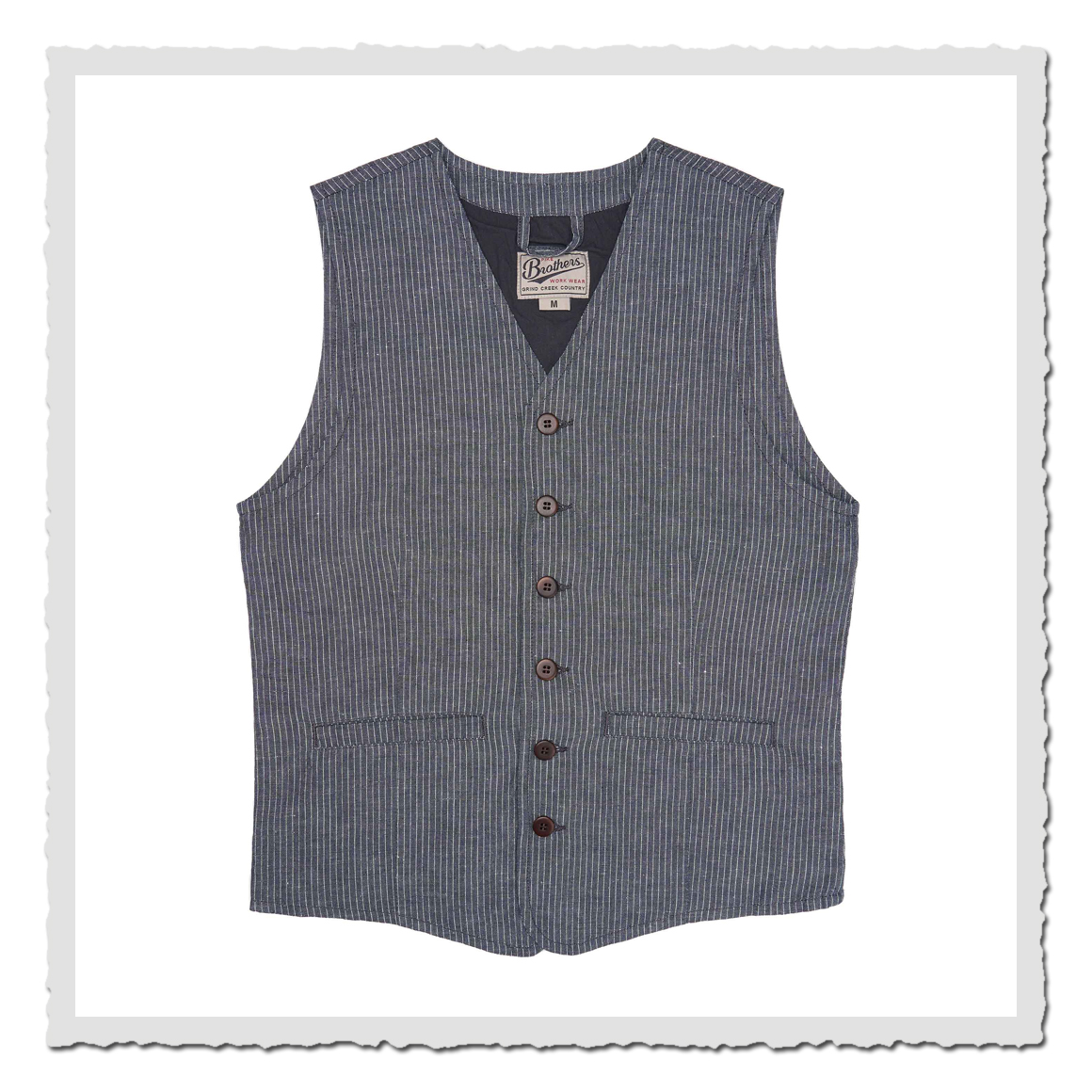 1905 Hauler Vest grey striped linen